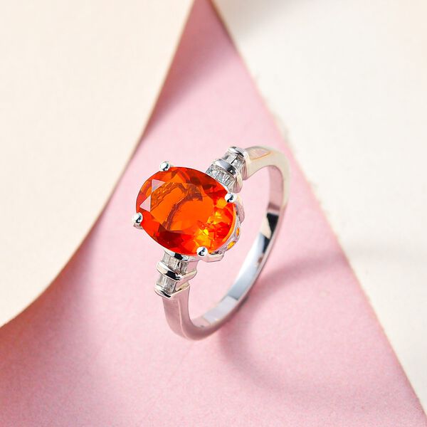 Purpurroter Feueropal und Diamant-Ring - 2,21 ct. image number 2