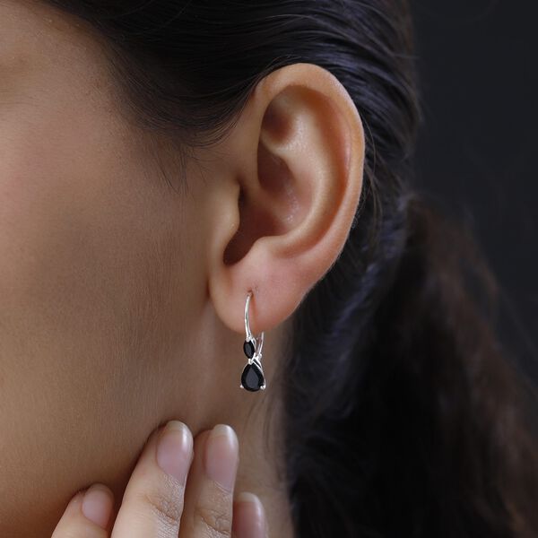 Schwarze Spinell Ohrringe, 925 Silber ca. 2,50 ct image number 3