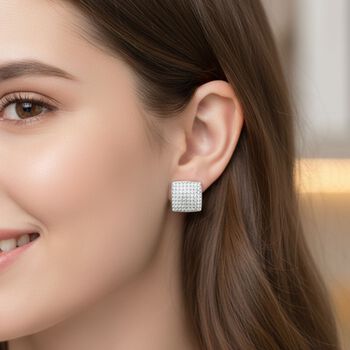 Lustro Stella Wei&szlig;er Zirkonia Ohrringe 925 Silber rhodiniert