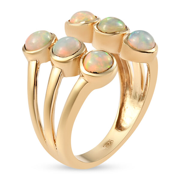 Natürlicher Äthiopischer Opal Ring 925 Silber vergoldet image number 4
