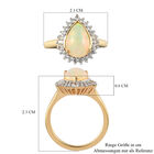 Natürlicher, äthiopischer Opal und Zirkon Halo-Ring, 925 Silber Gelbgold Vermeil  ca. 1,68 ct image number 6