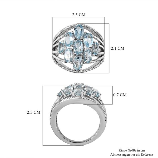 Himmelblauer Topas Ring, Edelstahl (Gr&ouml;&szlig;e 16.00) ca. 4.52 ct image number 7