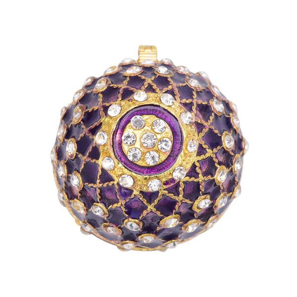 Tablettend&ouml;schen mit wei&szlig;en Kristallen, emailliert, 4x6,5 cm, Dunkelrot image number 4