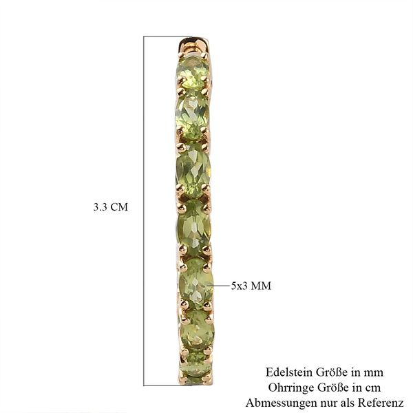 Natürliche Peridot-Creolen in Silber, 6,21 ct. image number 5