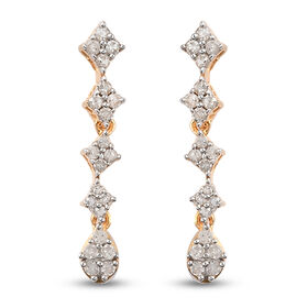 Diamant Ohrhänger 925 Silber Gelbgold Vermeil ca. 0,33 ct 