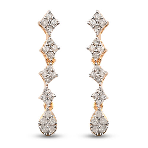 Diamant Ohrhänger 925 Silber Gelbgold Vermeil ca. 0,33 ct  image number 0