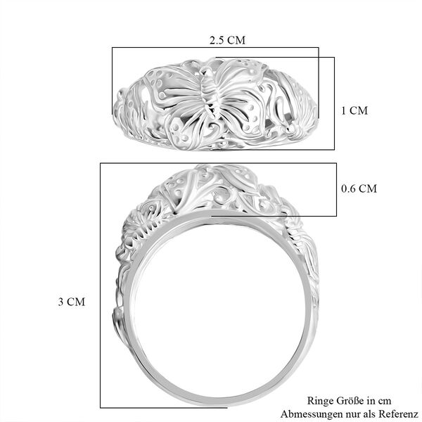 Royal Bali - 925 Silber Schmetterling Ring (Größe 16.00) ca. 4,50g image number 6