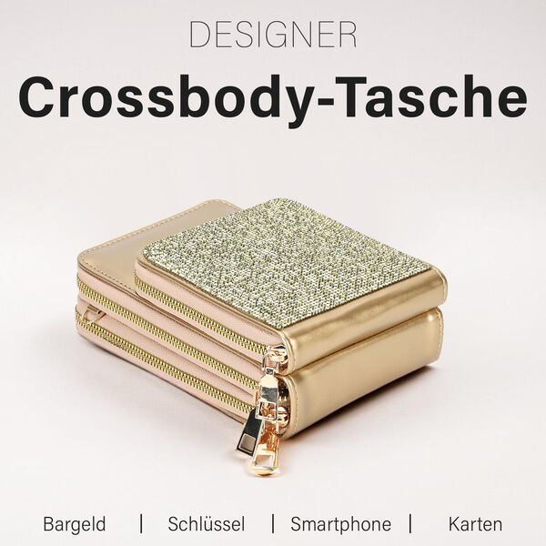 Elegante Umh&auml;ngetasche mit RFID-Schutz, Gold image number 2