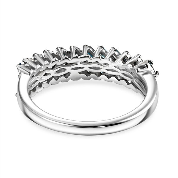 D'Joy Blauer Diamant Ring 925 Silber Rhodiniert (Gr&ouml;&szlig;e 18.00) ca. 0.50 ct image number 5