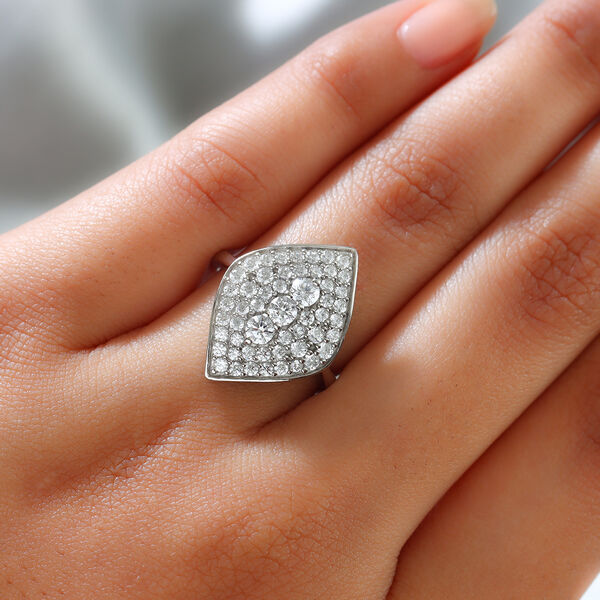 LUSTRO STELLA Hergestellt mit Feinster ZIRKONIA Ring 925 Silber platiniert image number 3