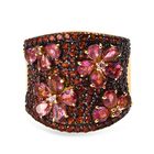 D'Joy Rosa Turmalin, Mosambik Granat Ring 925 Silber 750 Gelbgold Vermeil (Größe 17.00) ca. 4,36 ct