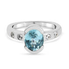 Blauer und Weißer Zirkon Ring 925 Silber platiniert  ca. 3,14 ct image number 0