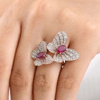 GP Trionfo Kollektion - AA Afrikanischer Rubin, Zirkon und Kanchanaburi blauer Saphir-Ring - 3,76 ct.