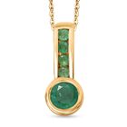 D’joy Kagem Sambischer Smaragd Schmuckset 925 Silber 750 Gelbgold Vermeil ca. 0,60 ct.