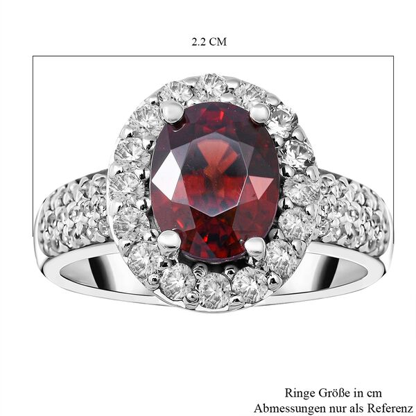 Roter Zirkon und wei&szlig;er Zirkon-Ring - 4,80 ct. image number 6