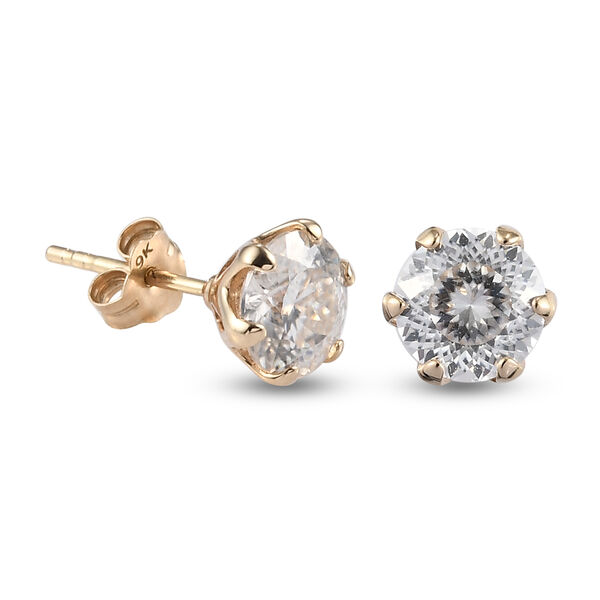 100 Facetten Moissanit-Ohrstecker, 375 Gelbgold ca. 1,50 ct image number 3