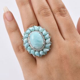 D'Joy Larimar, Neon Apatit und Zirkon Ring - 22,74 ct.