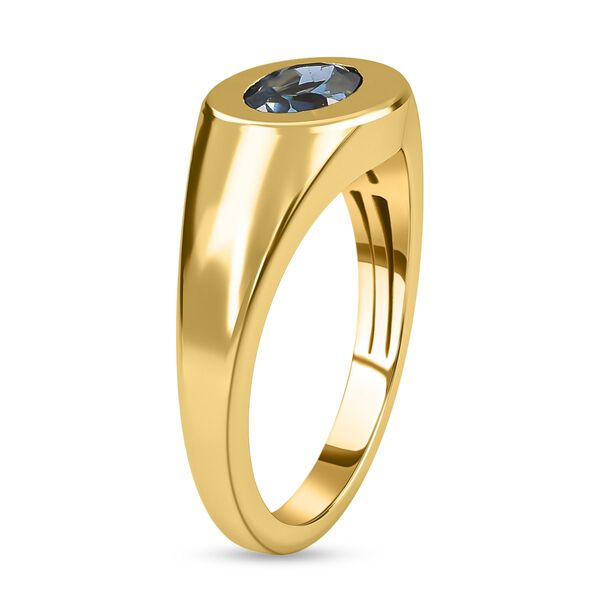 London Blautopas Ring, 925 Silber vergoldet, ca. 0.91 ct image number 5