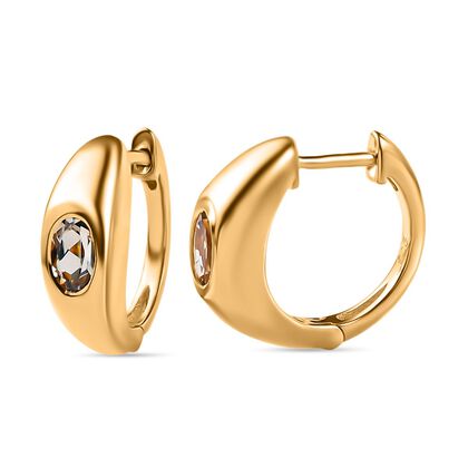 AAA Turkizit Creolen, 925 Silber Gelbgold Vermeil ca. 1,00 ct