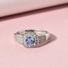 Tansanit und Zirkon Ring 925 Silber platiniert  ca. 0,81 ct image number 1