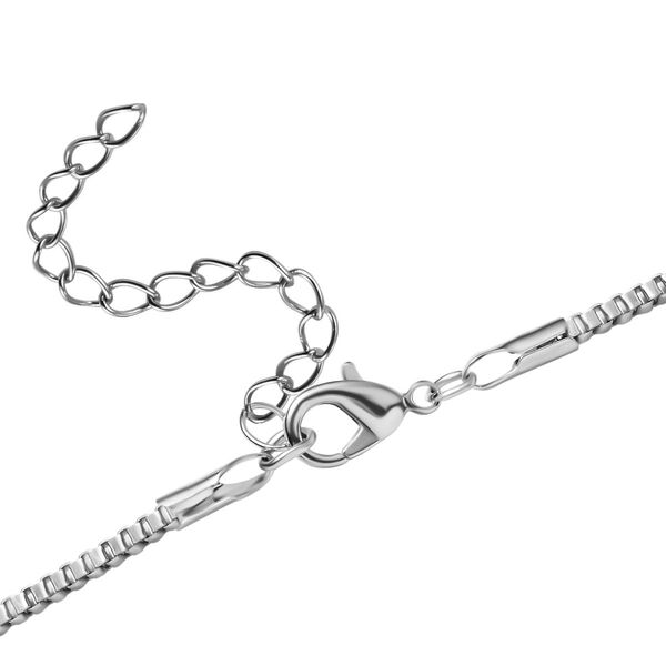 Wei&szlig;er Kreuz Kristall Halskette, ca. 60 cm, silberfarben image number 5