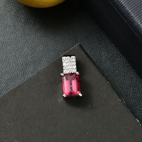 RHAPSODY AAAA Rubellit und VS Diamant Anhänger in 950 Platin - 1,86 ct. image number 2