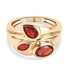 Mexikanischer Kirschfeuer-Opal Ring 925 Silber vergoldet (Größe 16.00) ca. 0,91 ct