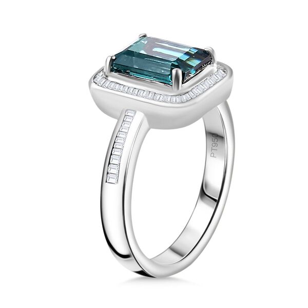 RHAPSODY - AAAA Pirineu Lagunen Turmalin, Wei&szlig;er Diamant SGL zertifiziert Ring 950 Platin (Gr&ouml;&szlig;e 17.00) ca. 2.76 ct image number 5