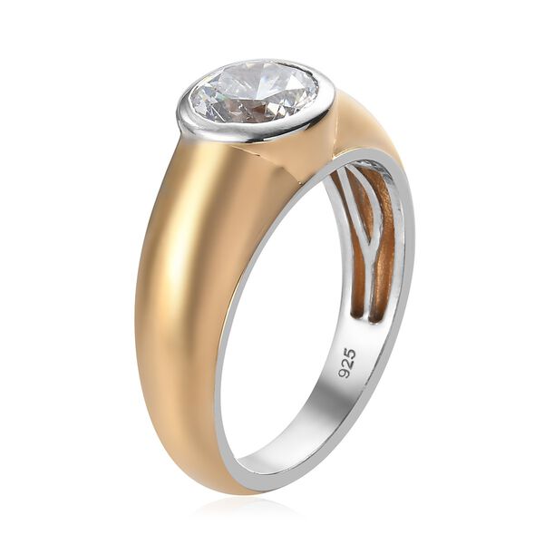 LUSTRO STELLA Hergestellt mit ZIRKONIA Solitär Ring 925 Silber Zweifarbige Beschichtung (Größe 19.00) ca. 3,35 ct image number 4