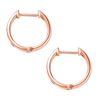 Wei&szlig;er Diamant P Ohrringe 925 Silber Ros&eacute;gold Vermeil ca.