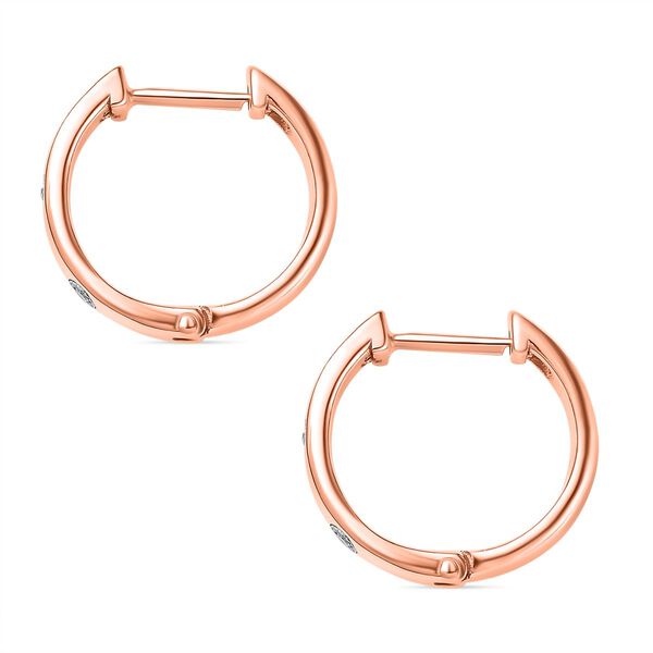 Wei&szlig;er Diamant P Ohrringe 925 Silber Ros&eacute;gold Vermeil ca. image number 4