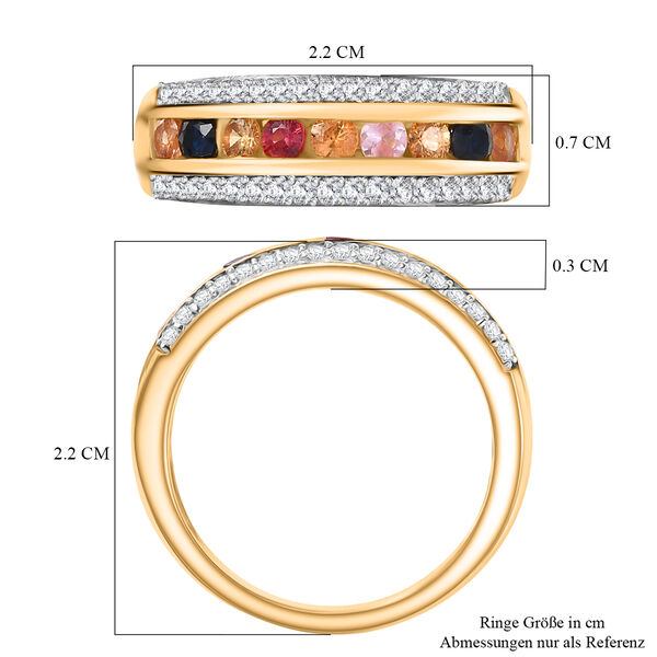 D'Joy AA mehrfarbiger Saphir und Zirkon Ring - 1,16 ct. image number 7