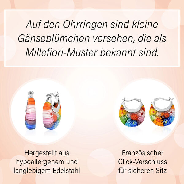 5er-Set Huggie-Ohrringe im Murano-Stil image number 8