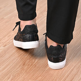 LA MAREY - Sneaker aus Kunstleder, Schlangenhautmuster, Gr&ouml;&szlig;e 36, Schwarz