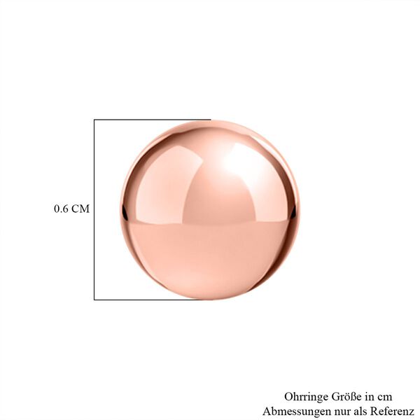 Kugelform-Ohrstecker, 925 Silber, ros&eacute;vergoldet image number 4