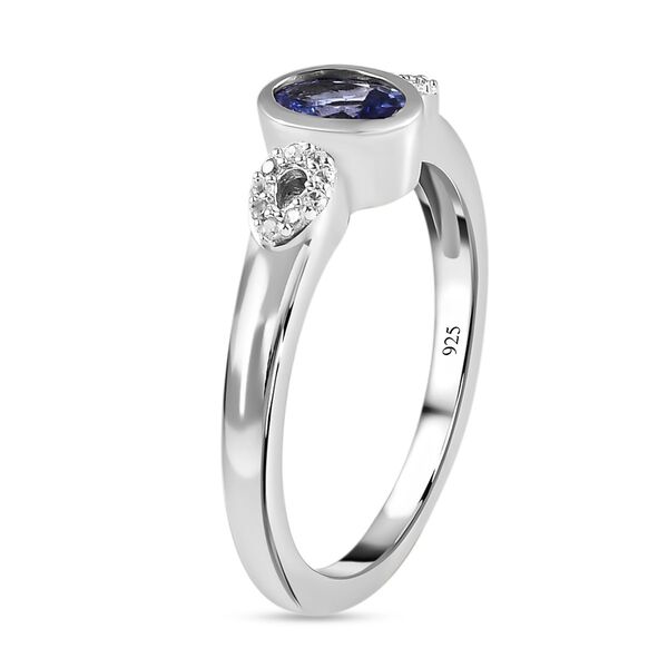Tansanit und weißer Zirkon-Ring - 0,52 ct. image number 5