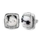 Weißer Büffel Ohrringe, 925 Silber platiniert ca. 4.68 ct