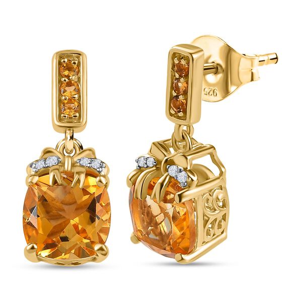 GP Ribbon Kollektion - Citrin, Zirkon und blaue Saphir-Ohrringe - 4,60 ct. image number 4