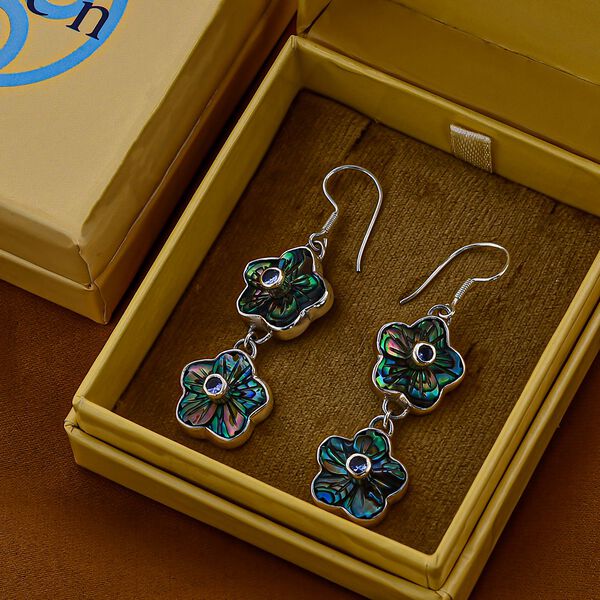 Sajen Silver- Afrikanische Amethyst und Abalone-Muschel-Ohrringe - 0,44 ct. image number 2