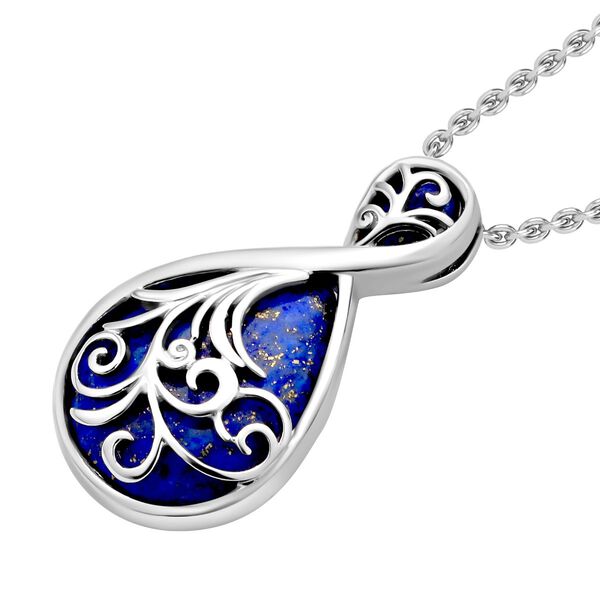 Lapislazuli Anh&auml;nger mit Kette, Edelstahl ca. 20.00 ct image number 3