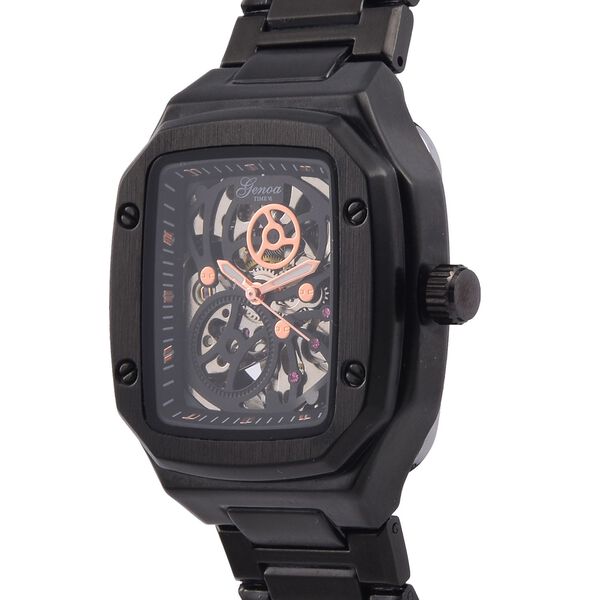 Reiner Edelstahl IP-Schwarz-Plattierung Uhren 20 cm ca. 128,00g image number 4