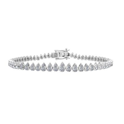 LUXURIANT DIAMOND - Lab Grown Diamant SI-GH SGL zertifiziert Armband ca. 19 cm 925 Silber platiniert ca. 3,00 ct.