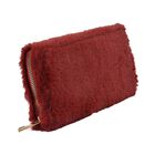 Luxus Kunstfell Brieftasche mit RFID-Schutz, 20x10x3 cm, Burgund image number 1
