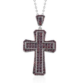 Roter Granat Schmuckset 925 Silber rhodiniert, 925 Silber Zweifarbige Beschichtung ca. 2.79 ct