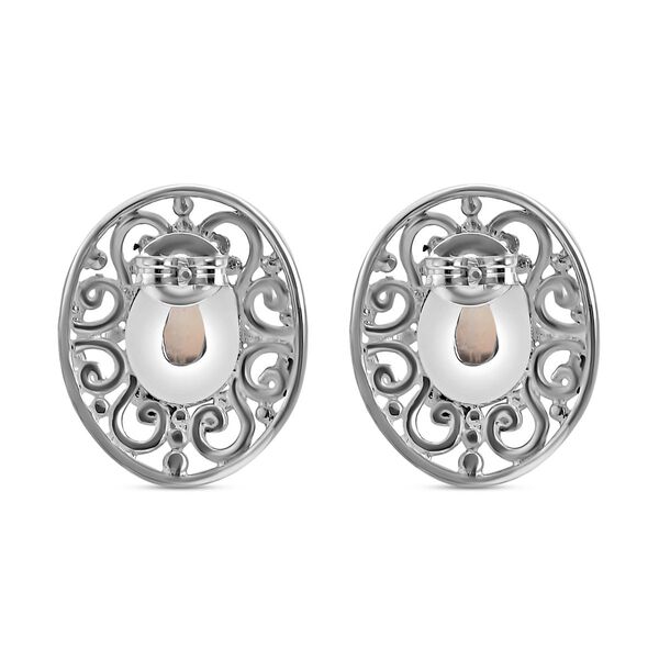 Royal Bali Kollektion - Regenbogen Mondstein Ohrringe 925 Silber ca. 2.53 ct image number 4