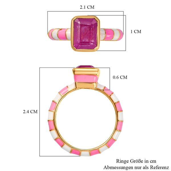 Ilakaka Rosa Saphir(Fissure gef&uuml;llt) Solit&auml;r Ring 925 Silber vergoldet image number 7