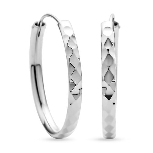 Classic Creolen in rhodiniertem Silber image number 0