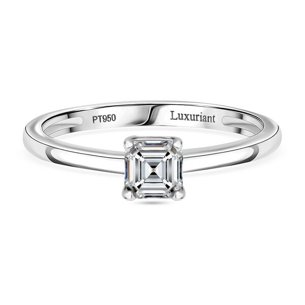 LUXURIANT SGL zertifizierter VS-EF Labor Asscherschliff Diamant Ring in 950 Platin - 0,50 ct.