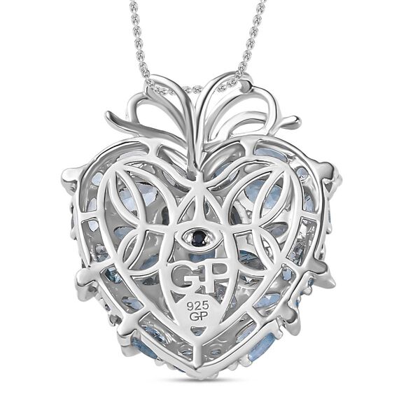 GP Amore Kollektion- Himmelblauer Topas, Zirkon und blauer Saphir-Anhänger mit 45cm Kette- 8,97 ct. image number 5