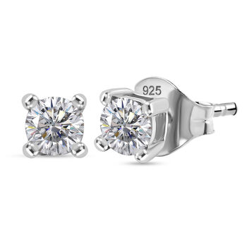D'Joy Moissanit Ohrringe 925 Silber platiniert ca. 0.49 ct
